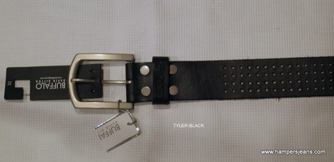 Buffalo Men's Leather black belt, style Tyler.