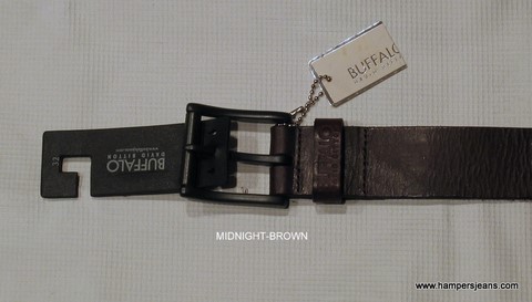 Buffalo Men's black belt - Midnight Brown