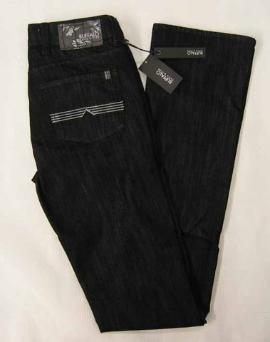 Buffalo City denim Jeans, Ladies Buffalo City stretch black, regular rise, straight leg denim jeans