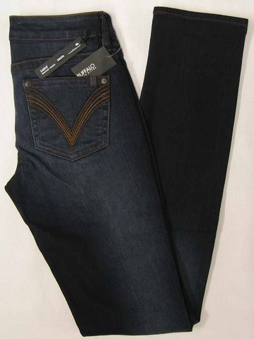 Buffalo Sabine ladies stretch regular rise, straight leg dark denim jeans