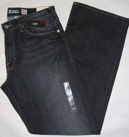 Guess Cliff jeans, Guess Cliff, S 107432 stretch, easy fit, regular rise, boot cut, dark blue denim jeans, Hamper's Jeans Toronto Ontario.