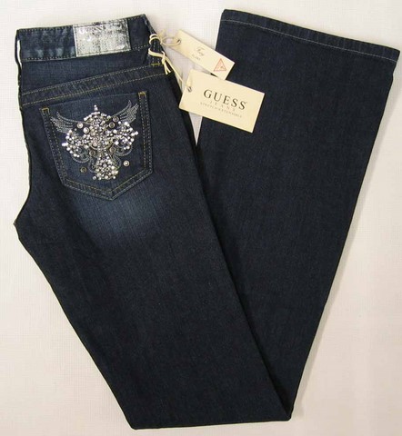 Guess Foxy Flare denim jeans, ladies Guess Foxy Flare stretch, slim fit, ultra low rise, flare denim jeans, Hamper's Jeans Toronto Ontario.