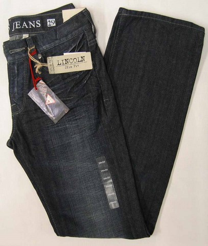 Guess Lincoln denim jeans, Men's Guess Lincoln slim fit, low rise, narrow leg dark denim jeans, Hamper's Jeans Toronto Ontario.