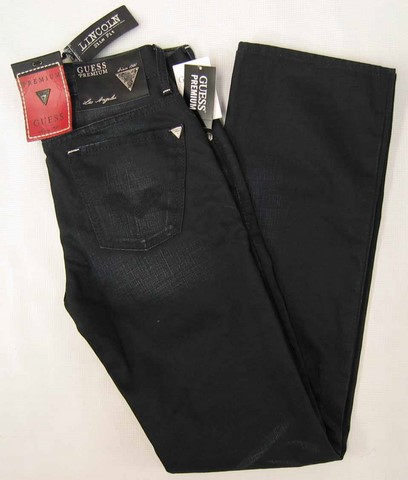 Guess Lincoln Premium denim jeans, Men's Guess Lincoln Premium slim fit, low rise, straight leg denim jeans, Hamper's Jeans Toronto Ontario.