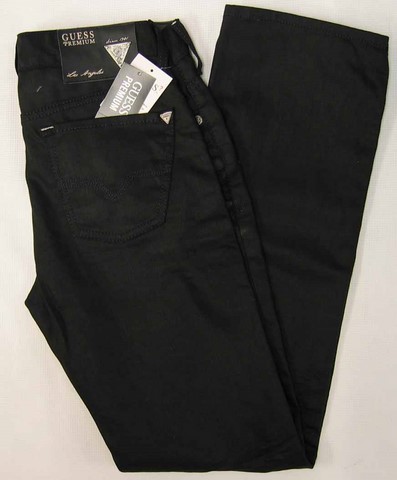 Guess Lincoln Premium denim jeans, Men's Guess Lincoln Premium stretch slim fit, low rise, straight leg black denim jeans, Hamper's Jeans Toronto Ontario.