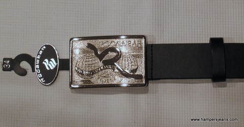 Men's Rocawear genuine leather belt with silver buckle