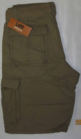 Lee Khaki Cargo shorts, Men's Lee Khaki Cargo belted shorts, Hamper's Jeans Toronto Ontario.