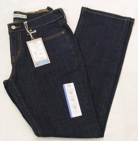 Levi's 505-11070 denim jeans, Ladies Levi's 505-11070 stretch regular fit, straight leg dark indigo denim jeans, Hampers Jeans Toronto Ontario.