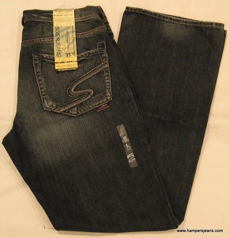 Silver Grayson denim jeans, Men's Silver denim jeans,  boot cut antique wash jeans, Hamper's Jeans Toronto Ontario.