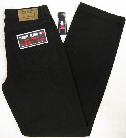 Tommy Hilfiger New Freedom jeans, Tommy Hilfiger New Freedom jet black relaxed fit, tapered leg jeans, Hamper's Jeans Toronto Ontario.