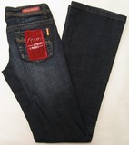 Foxy 5 pocket jeans, Foxy 5 pocket stretch jeans, Foxy low rise, boot cut, stretch, dark indigo jeans, Hamper's Jeans Toronto Ontario.