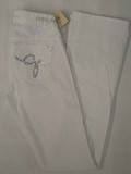 Guess Starlet denim jeans, Guess Ladies Starlet stretch, white rhinestone slim fit, low rise, straight leg denim jeans, Hamper's Jeans Toronto Ontario.