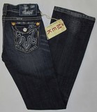 Mek Oaxaca denim jeans, Ladies Mek Oaxaca stretch, low rise, boot cut, flap pocket dark denim jeans Hamper's Jeans Toronto Ontario.