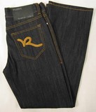 Rocawear R0009J10 Basic R denim jeans, Rocawear R0009J10 basic 5 pocket jean, loose fit straight leg, Rinsed Indigo Black denim jeans, Hamper's Jeans Toronto Ontario.