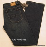 Buffalo Ruffer-x  BMO9855 jeans, Buffalo Ruffer-x BMO9855 regular easy fit  straight leg, dark distressed blue jeans, Hamper's Jeans Toronto Ontario.