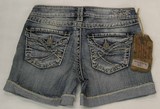 Silver McKenzie short denim jeans, Ladies Silver McKenzie short stretch flap pocket denim jeans, Hamper's Jeans Toronto Ontario.